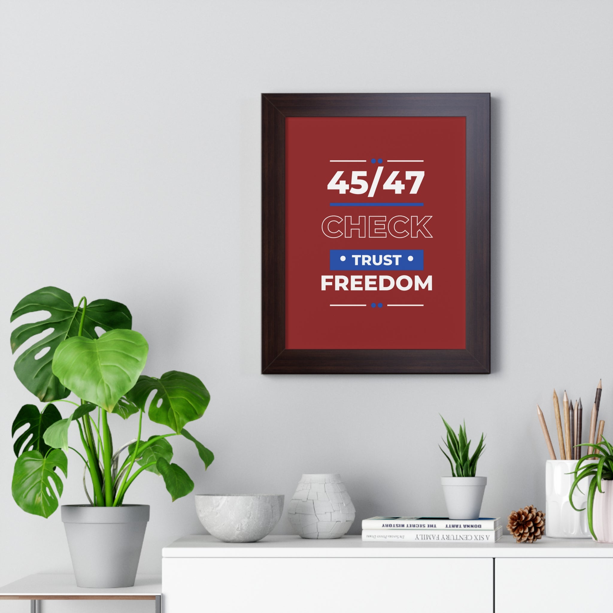 45/47 Trust Freedom Framed Vertical Poster