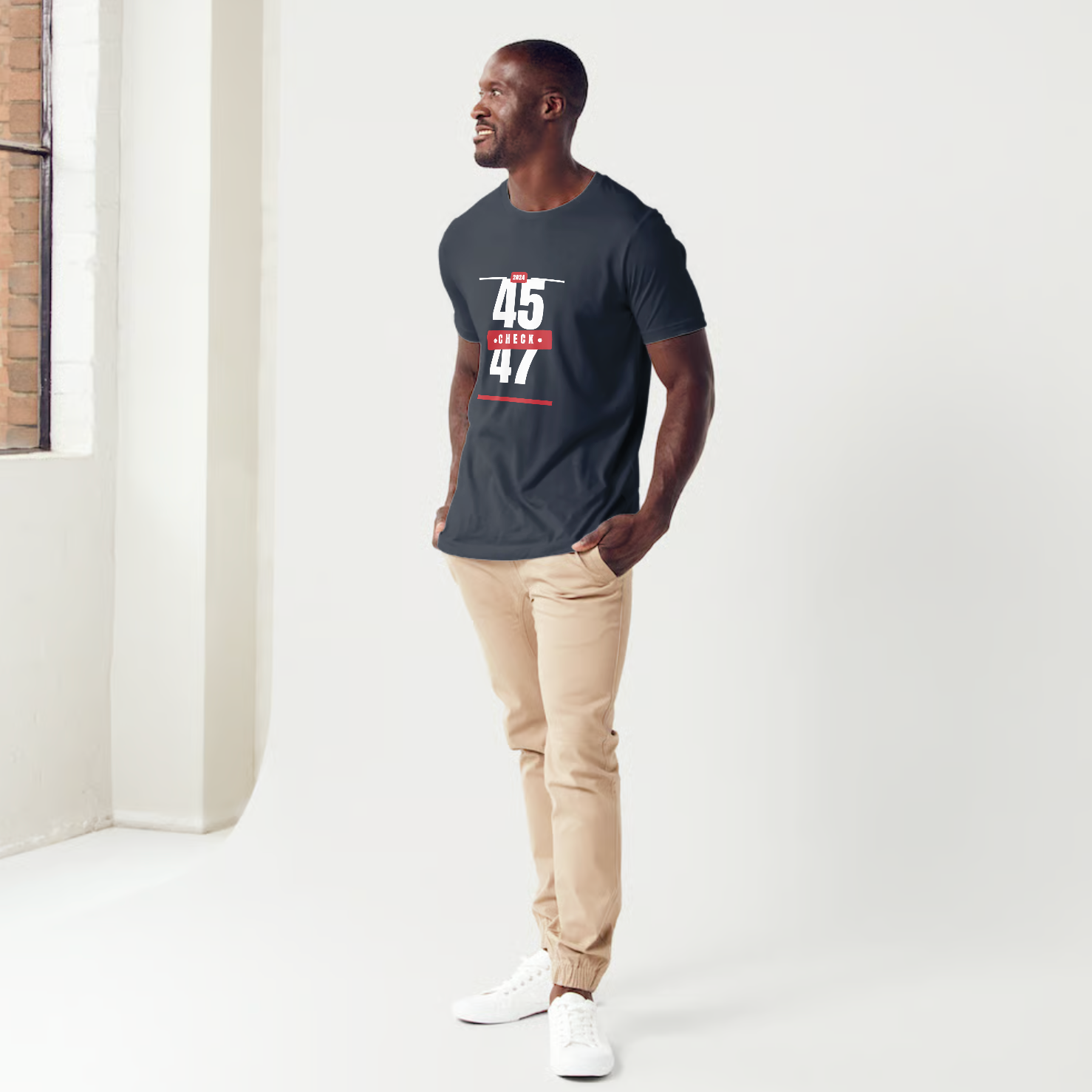 Stacked 45/47 Mens Crew Neck Tee