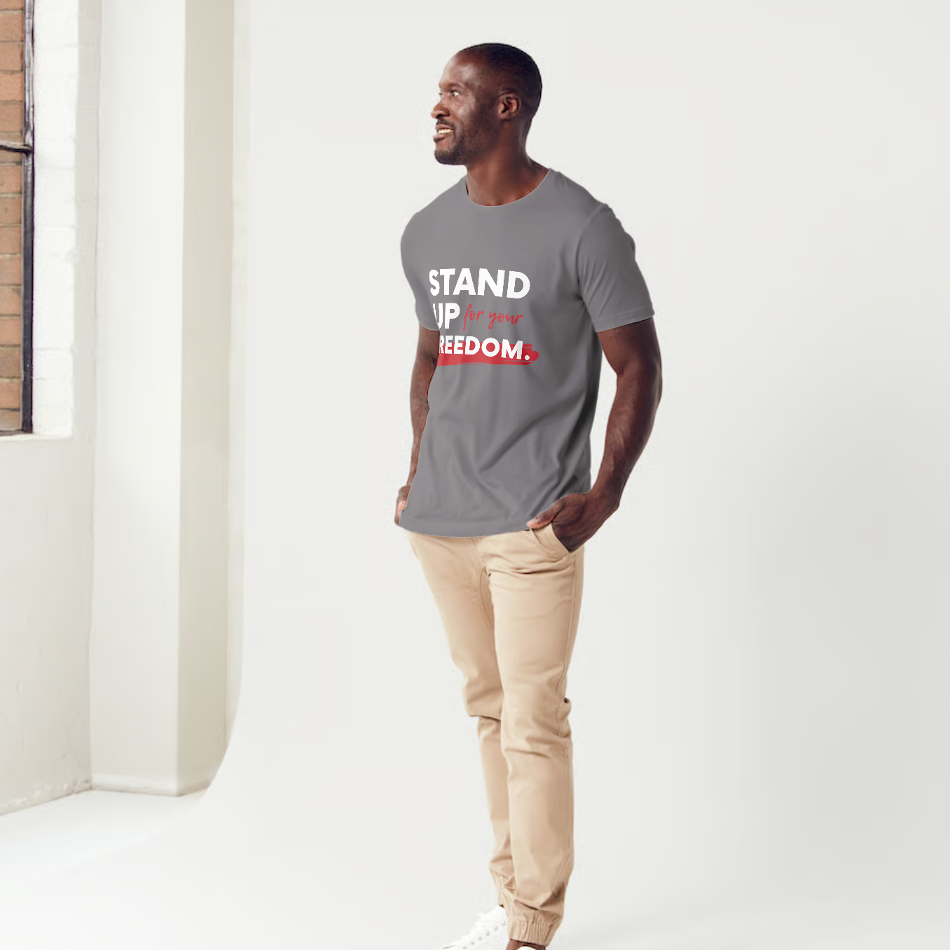 Stand Up for Your Freedom Mens Crew Neck Tee