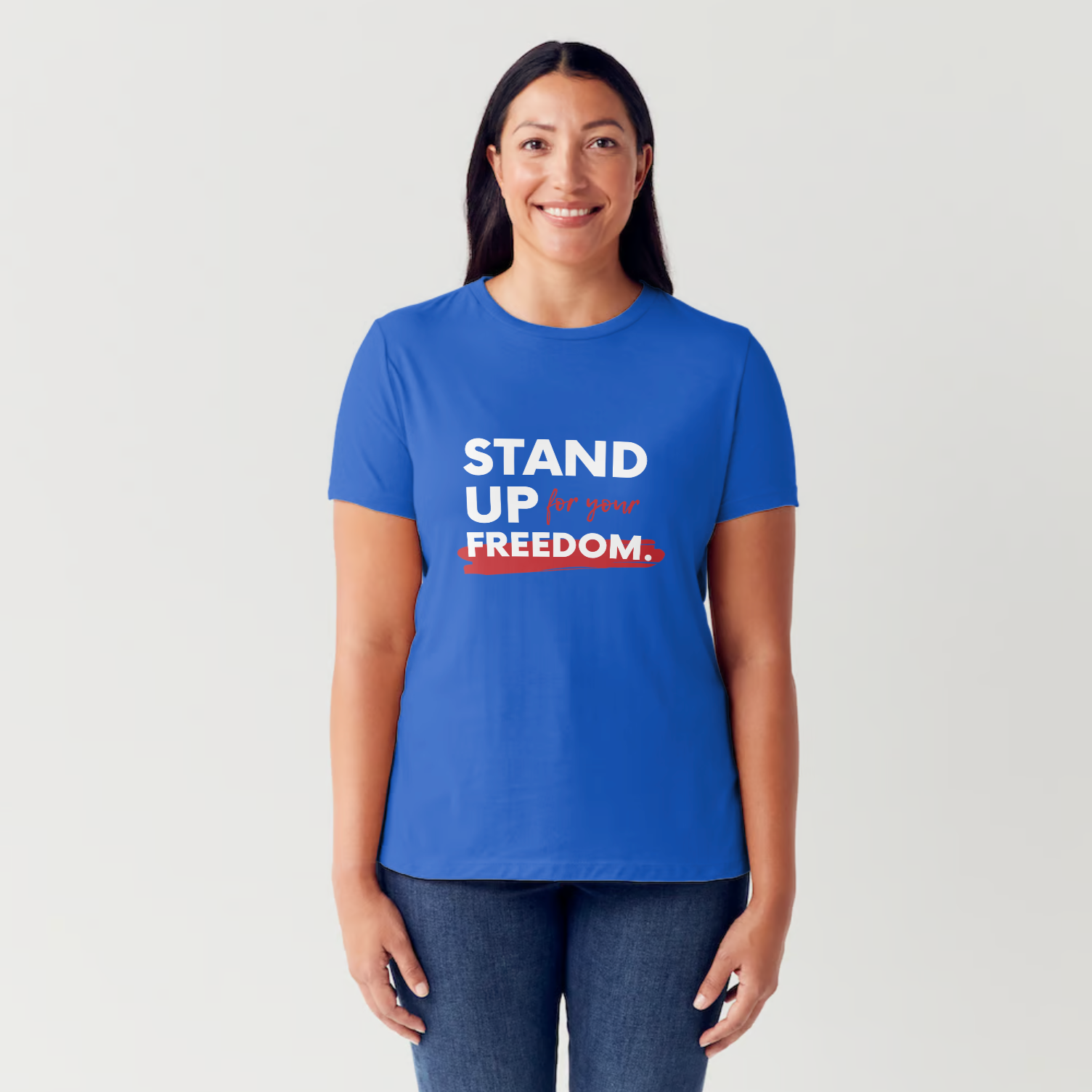 Stand Up for Your Freedom Womens Crew Neck Tee