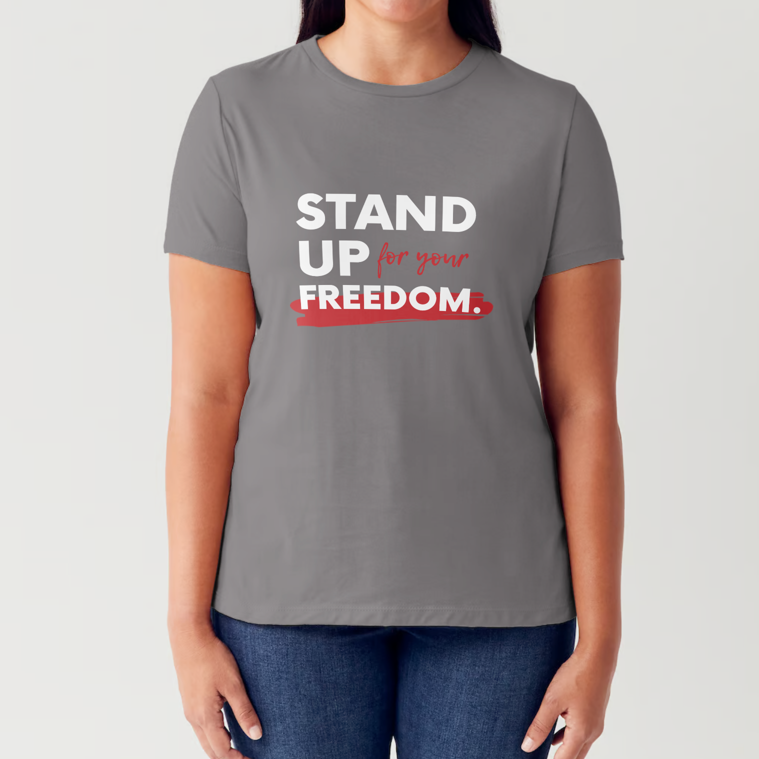 Stand Up for Your Freedom Womens Crew Neck Tee