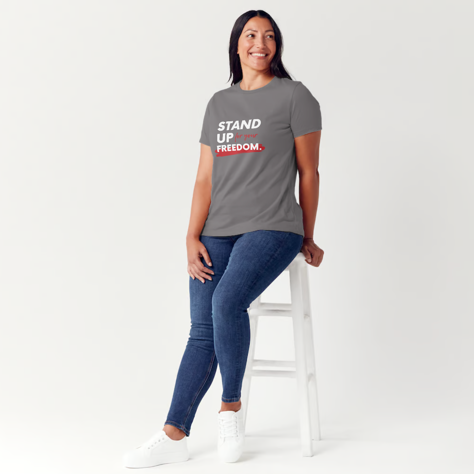 Stand Up for Your Freedom Womens Crew Neck Tee