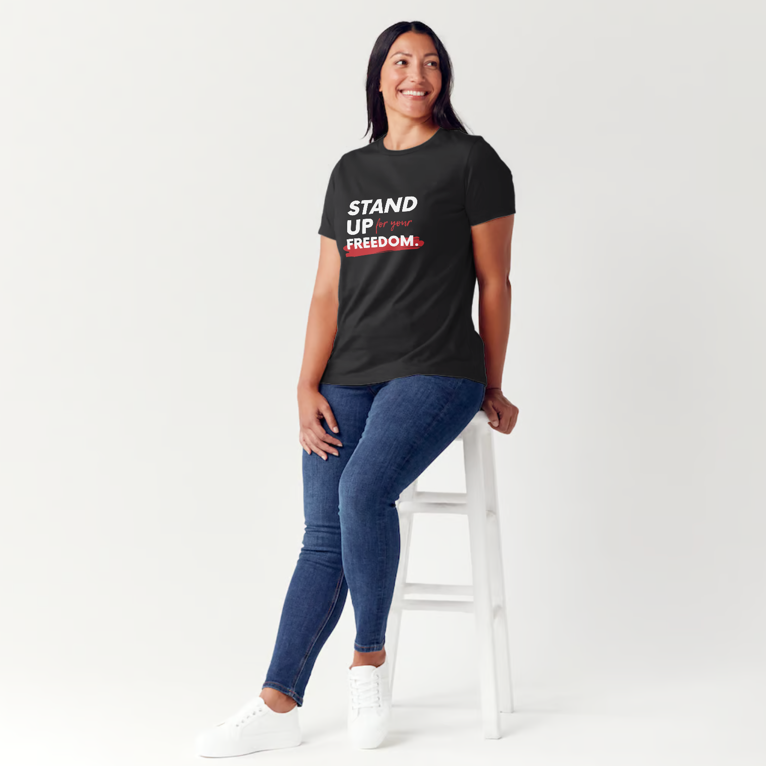 Stand Up for Your Freedom Womens Crew Neck Tee