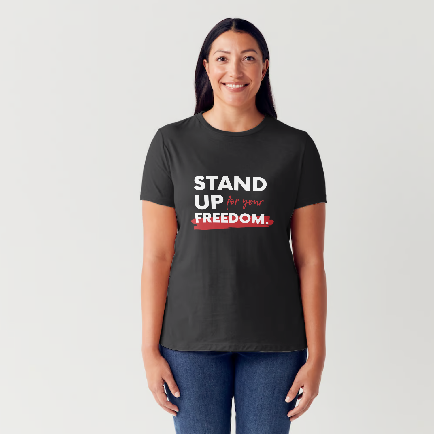 Stand Up for Your Freedom Womens Crew Neck Tee